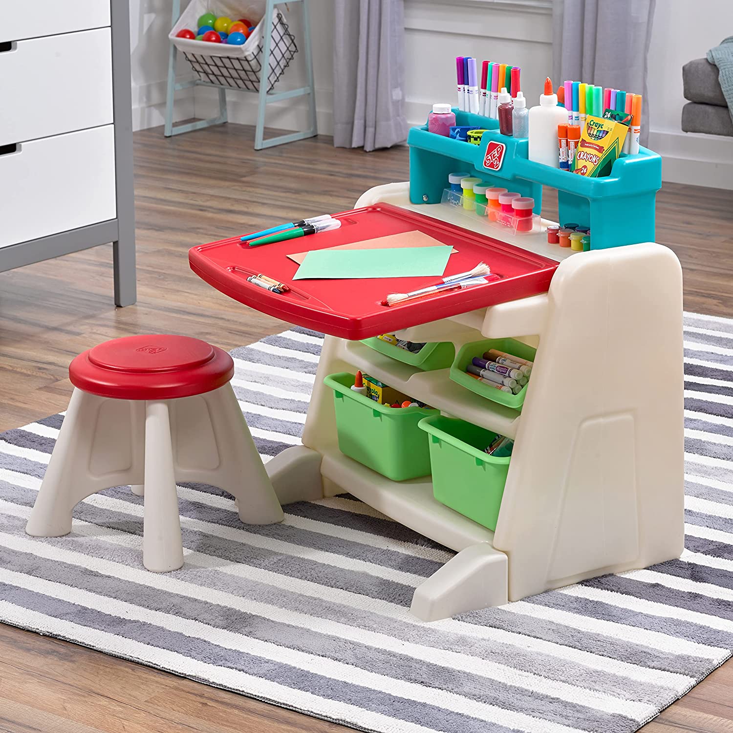 Step2 Flip And Doodle Easel Desk with Stool, educational toy for kids ...