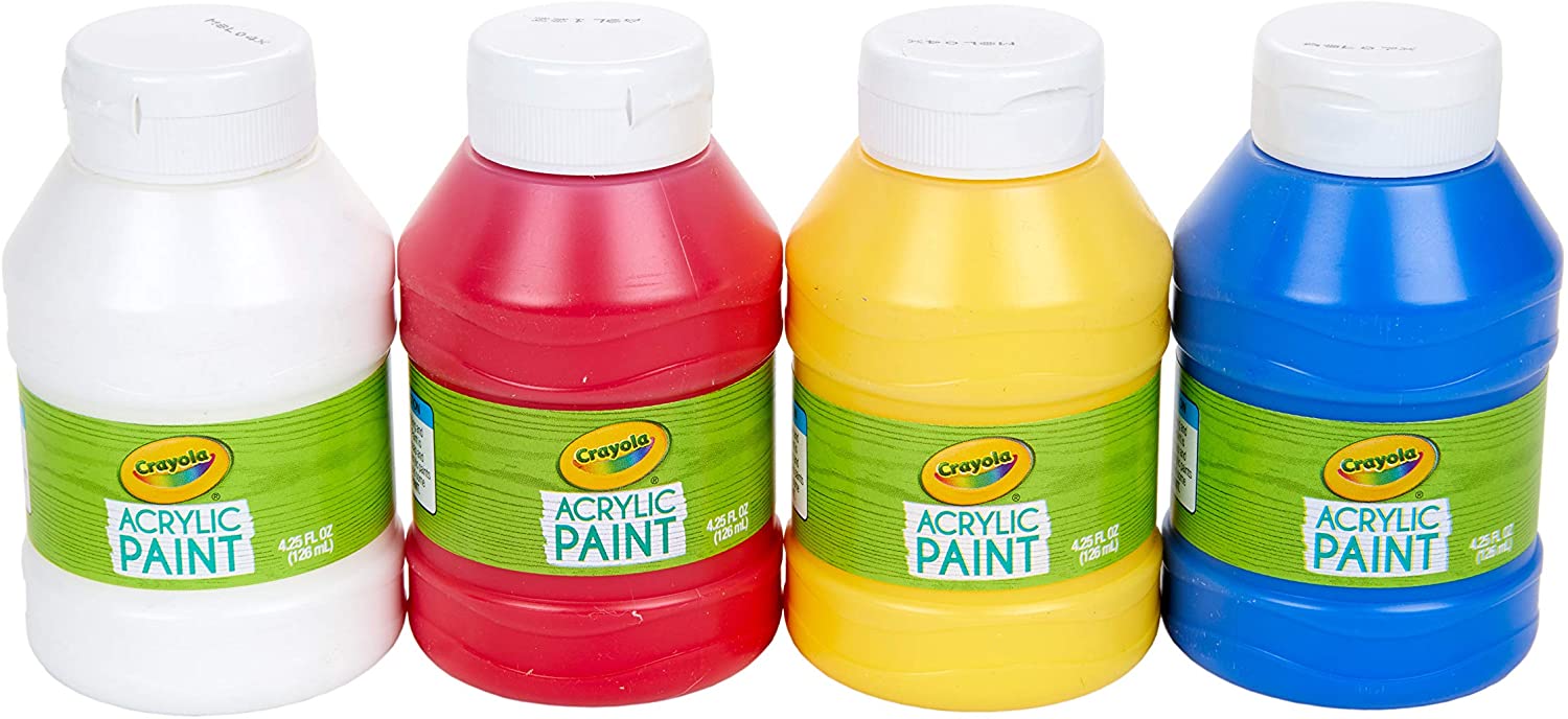 Crayola 4 Ct. 4 Oz. MultiSurface Acrylic Primary Colors Bait AL