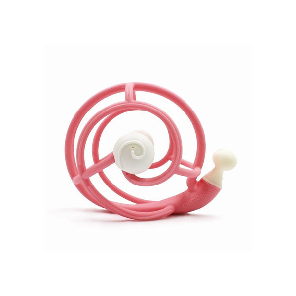 MOMBELLA SNAIL BABY TEETHING RATTLE-PINK