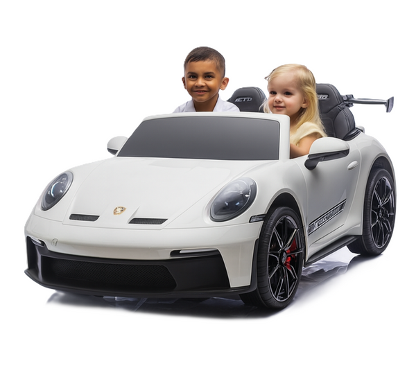 Luxury Porsche 911 GT3 White Licensed 12V14AH Electric Ride on 3 to 9 yrs