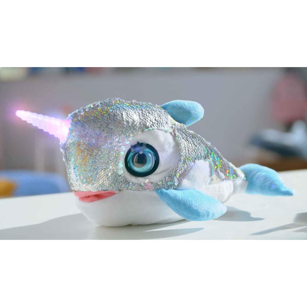 Dimian Stella Whale Story Telling Interactive Soft Toy for Kids age 3Y+ - 36 Cm (Silver)