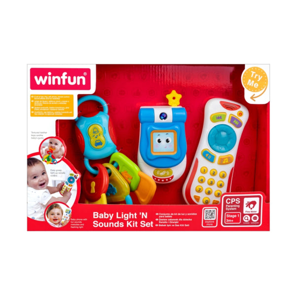 Winfun Baby Light 'N Sound 3Pc Set Phone, Remote and Keys For Ages 3 Months and up