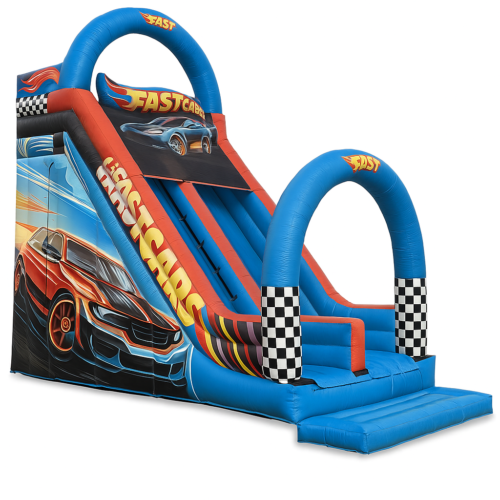 Inflatable Racing Slide Commercial Inflatable Racing Slide for Kids – Extra-Large Car Theme, D ...