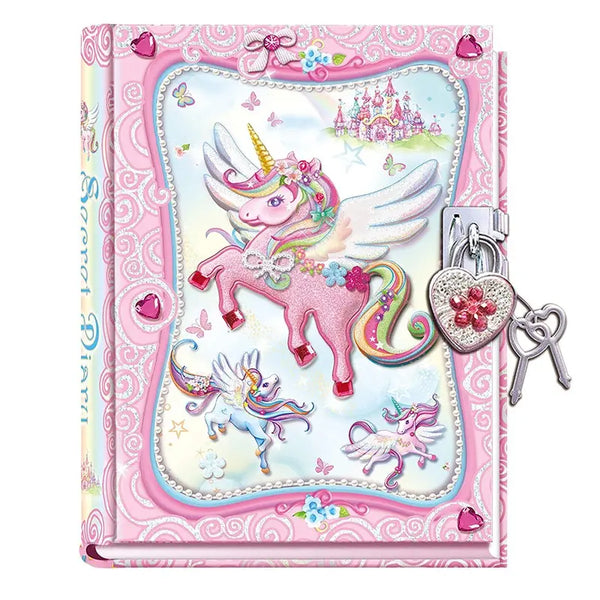 Pecoware Diary Pad With Heart Shaped Lock - Unicorn