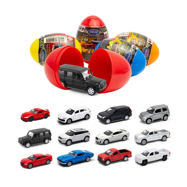 Welly -  3″ Dicast Metal Cars In Capsule Pack, 12 Piece Pack Assorted