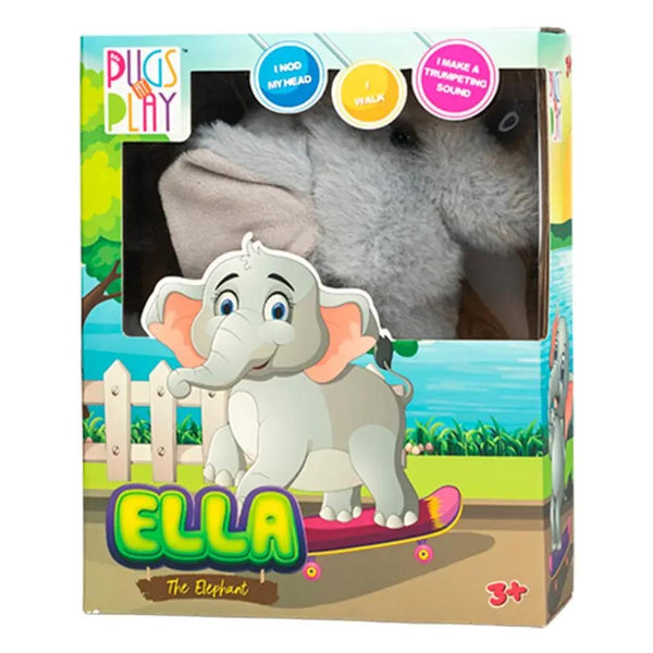 Pugs At Play – Ella The Walking Elephant – Grey Kids Animal Toy