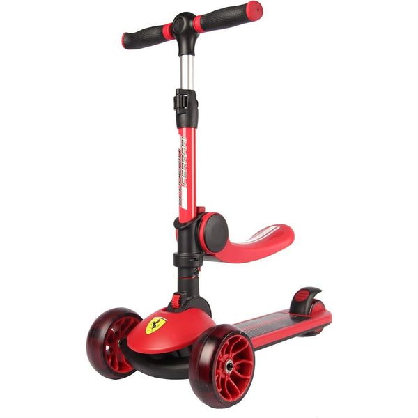 FERRARI Three-wheeled scooter with a seat for children, 3 wheels- ride-on