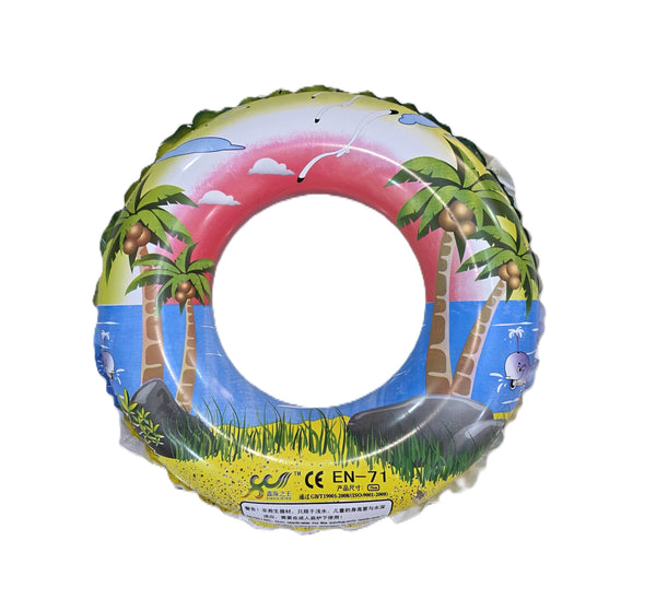 Colorful Inflatable Swim Ring for Kids – Tropical Design, Safe & Fun for Pool and Beach Ring size 70 cm