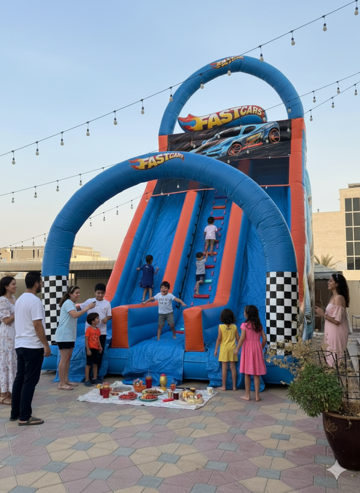 Inflatable Racing Slide Commercial Inflatable Racing Slide for Kids – Extra-Large Car Theme, D ...