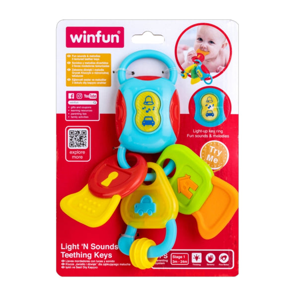 Winfun - Light & Sounds Teething Keys New Born for Kids age 3M+