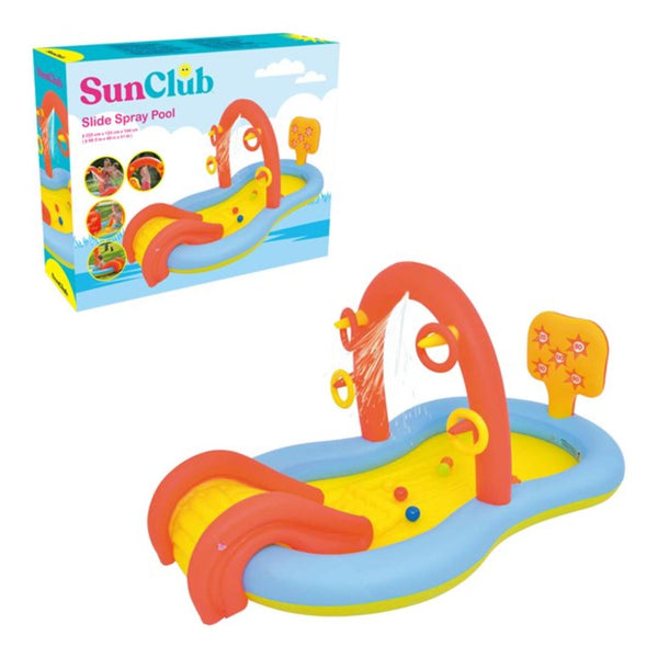 Sun Club Paddling inflatable Pool with Water Spray & Slide Play