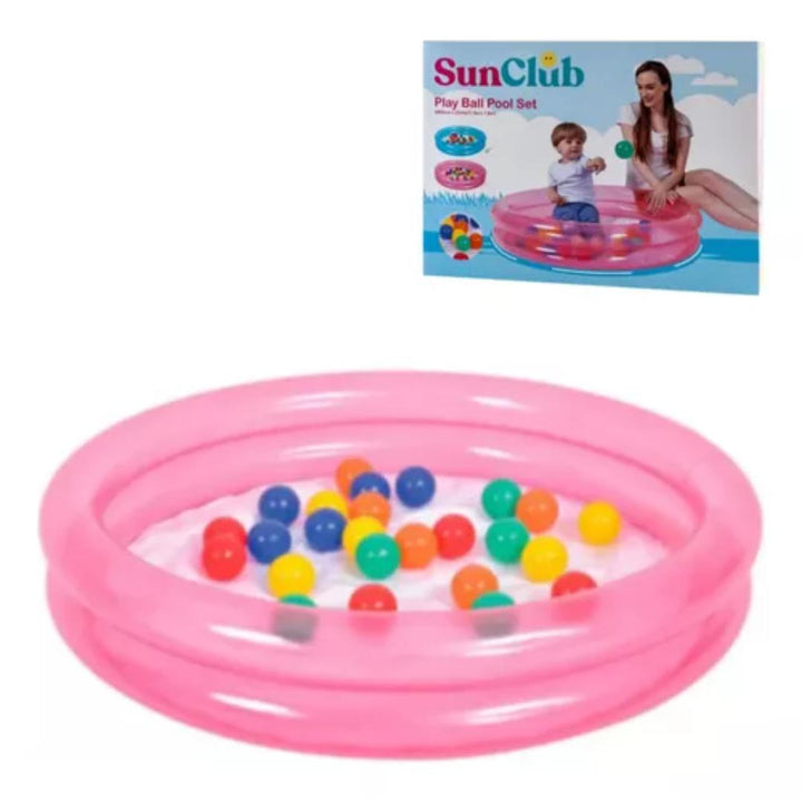 2 Rng Pool Sun Club Inflatable 2-ring Pool for Children with Balls – Bait AL Tarfeeh