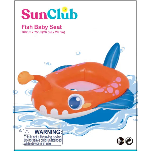 Sun Club Fish Baby Seat outdoor inflatable water sports pool floating swimming toys -Jilong
