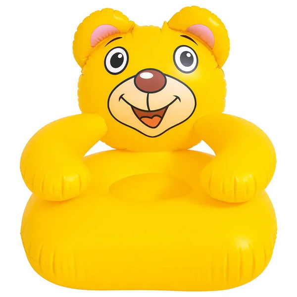 Sun Club Yellow Bear Comfortable PVC Inflatable Kids Animal Sofa Pool Chair - jilong