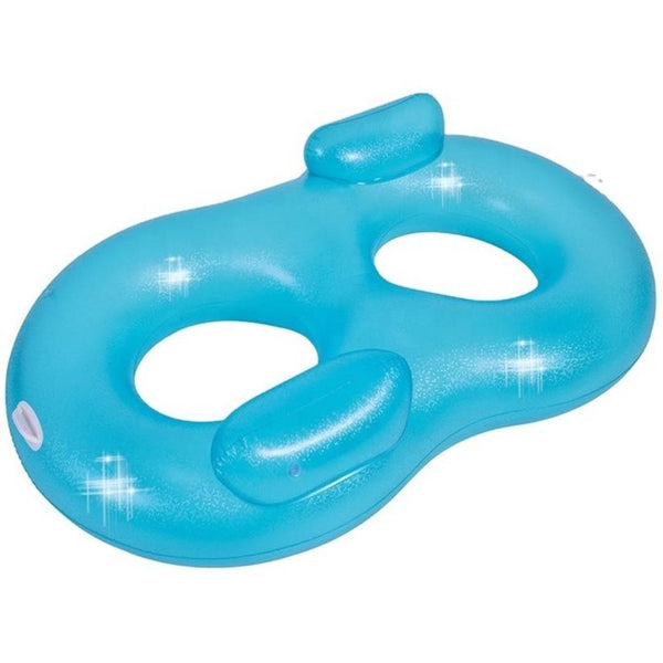 Sun Club Mosaic Duo Water Lounger - Inflatable Pool Ring - Colour Blue - Jilong