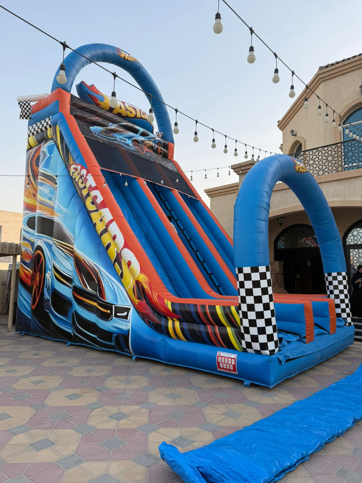 Inflatable Racing Slide Commercial Inflatable Racing Slide for Kids – Extra-Large Car Theme, D ...