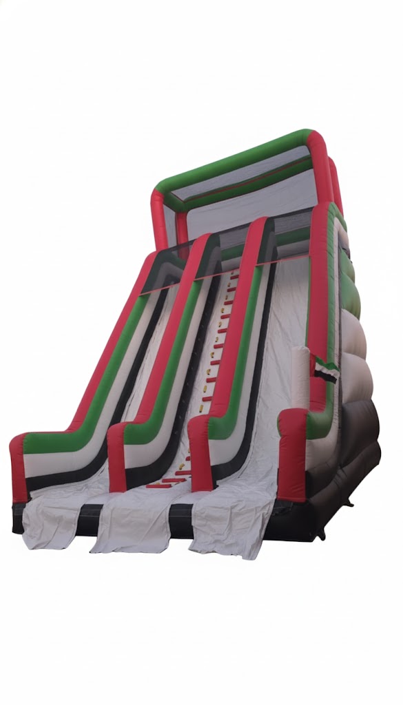 UAE Flag Theme Giant Inflatable Slide with Portable Pool – Outdoor Fun Park for Kids & Adults