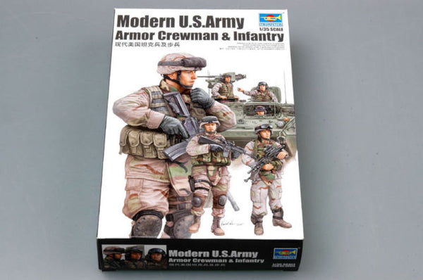 1/35 FG00424 TRUMPETER MODERN U.S. ARMY ARMOR CREWMAN AND INFANTRY