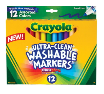 12 ct. Ultra-Clean Washable Assorted, Broad Line, ColorMax Markers
