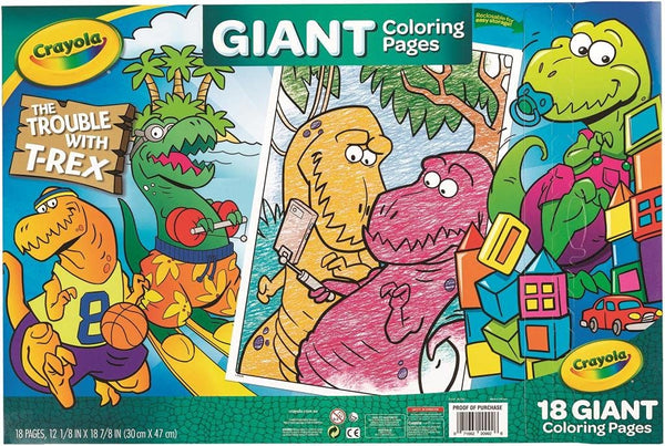 18 page Giant Coloring Pages -T-Rex Troubles
