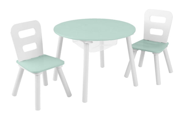 Kidkraft Round Storage Table & 2 Chair Set - Mint