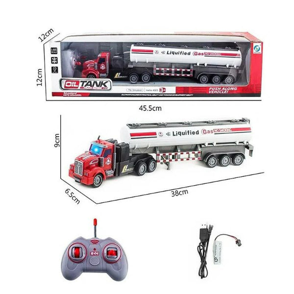 Truck Toy Remote Control Heavy-Duty Truck Semi-Trailer Tanker Gift for Kids