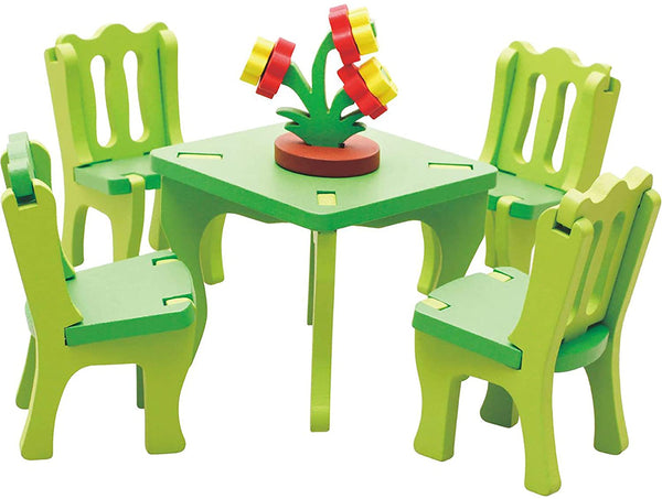 3D Assembling Home Furnishing Table and chair wooden toy