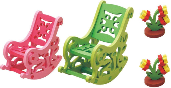 3D Assembling Home Furnishing  Wooden Rocking chair