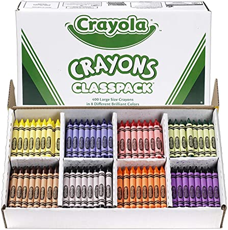 400Ct. Large Size Crayons 8 Diff Col. 50 Each