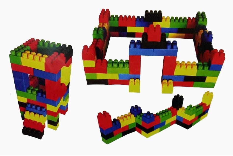 Multi Coloured Building Blocks 48 Pieces Soft Plastic Multi Colored Building Block Set – Bait AL Tarfeeh