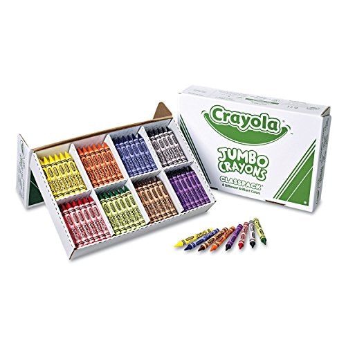 200Ct. Jumbo Size Crayons 8 Diff Col. 25 Each