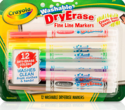 6 ct. Dry-Erase Fine Line Washable Markers