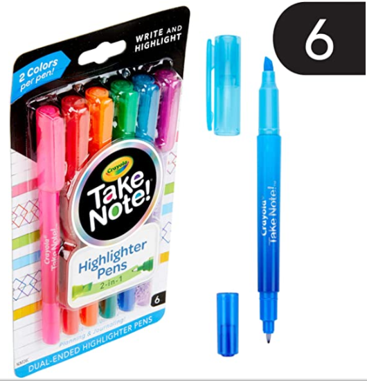 6 ct. Take Note! Write & Highlight  Pens