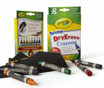 8 Ct. Dry-Erase Crayons, Large Size