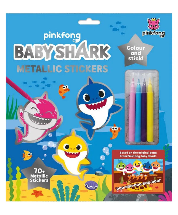 Alligator Baby Shark Surprise Metallic Sticker Set - English