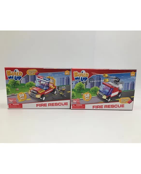 Build Me Up Fire Station Blocks Pack of 1 (2 Assorted Blocks) - 59 & 58 Pieces