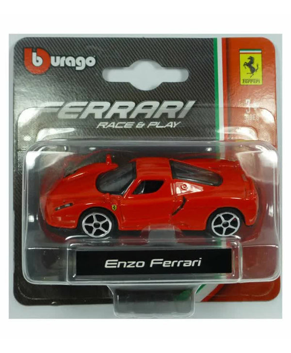 Bburago Die Cast Race & Play Enzo Ferrari Car Asst 1:64 Scale - Red