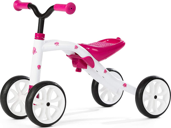 Chillafish Quadie 4-Wheeled Grow With Me Ride-On Bike with Traillie - Pink