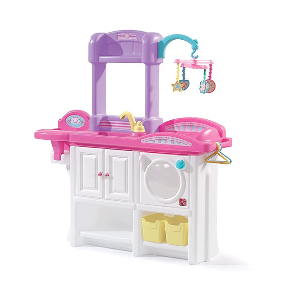 Step2 Love And Care Deluxe Nursery - Pink Purple White ,dolls, 1 Kitchen Playset, 6 piece accessory set for kids