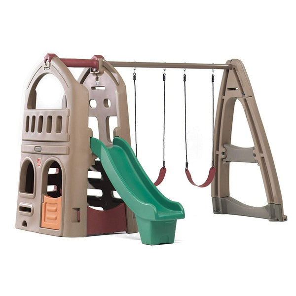 Step2 Naturally Playful Playhouse Climber & Swing Extension , outdoor play area for kids,  Kids Outdoor Swing Set with Slide