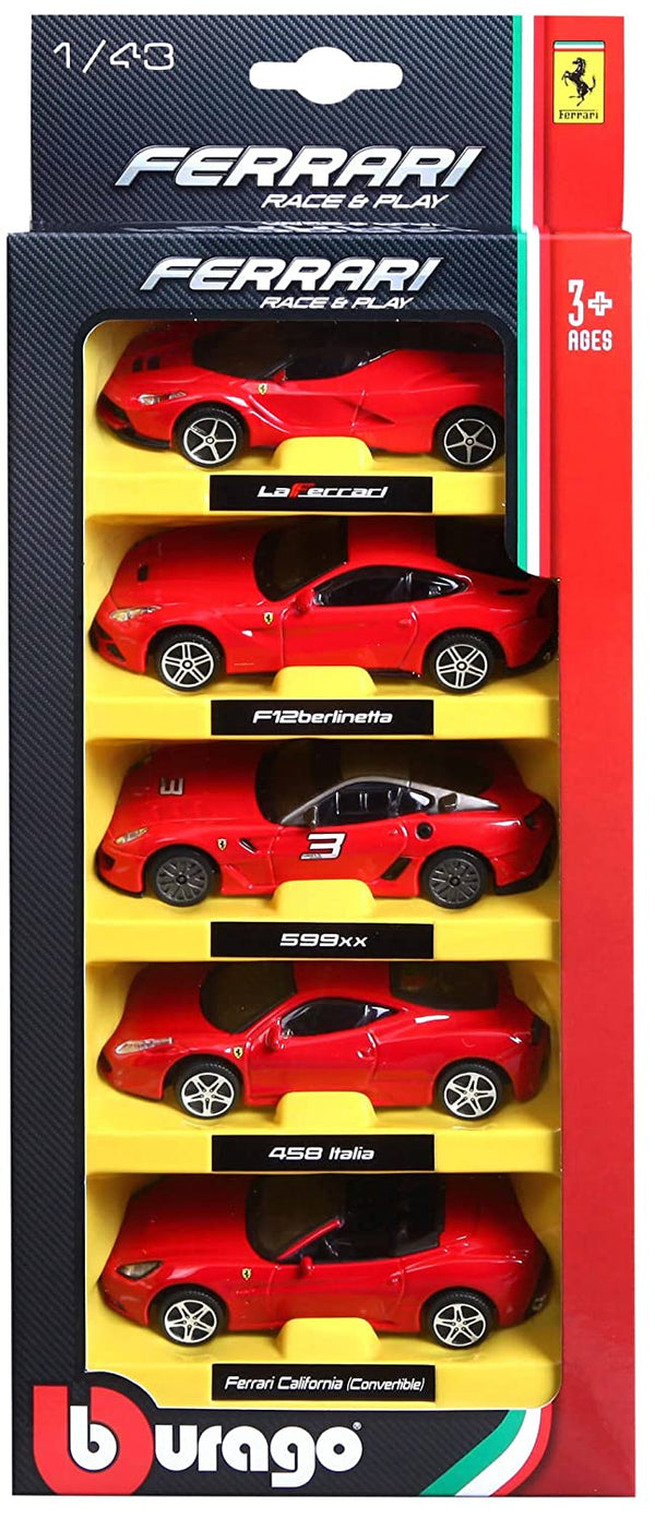 Bburago Ferrari R&P 2.75' Evolution Car - Pack of 5