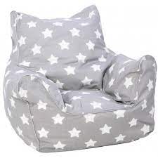 Bean Chair - Grey with White Stars