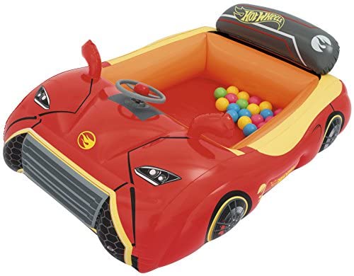 Bestway Hot Wheels Children's Inflatable Car Ball Pit, Includes 25 Balls