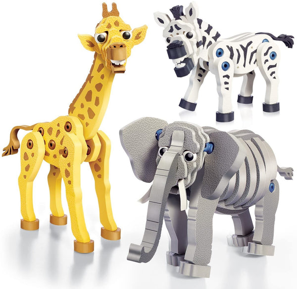 Bloco Giraffe, Zebra & Elephant