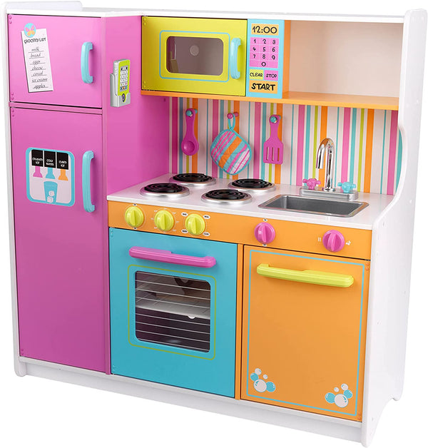Colorful wooden pink Kitchen for kids