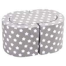Combo Set - 2 Chairs + Table Grey with White Stars