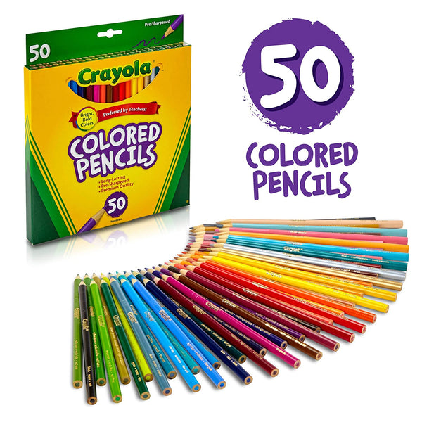 أقلام ملونة طويلة من كرايولا 50 قيراط