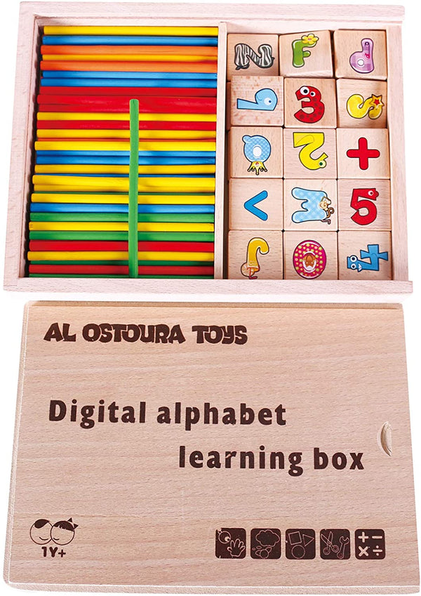 Digital Alphabet Learning Box Educational Wooden Toy