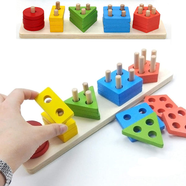 ECO-FRIENDLY 3 IN1 wooden MATCHING SHAPE BOARD