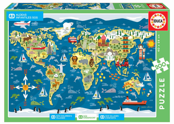Educa Puzzles - 200 Sos Children'S Villages - Suitable for 3 years and above